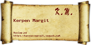 Kerpen Margit névjegykártya